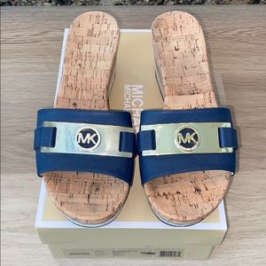 Michael Kors Blue Warren Platform Sandals